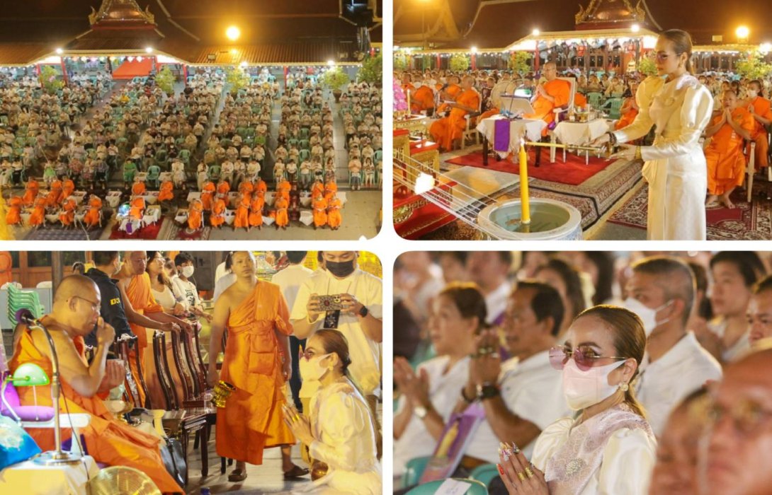ผอ.ฟ้า ร่วมพิธีสวดมนต์ข้ามปีเสริมดวงชะตาต้อนรับปี 2567 ปชช.แห่ร่วมงานแน่นวัด