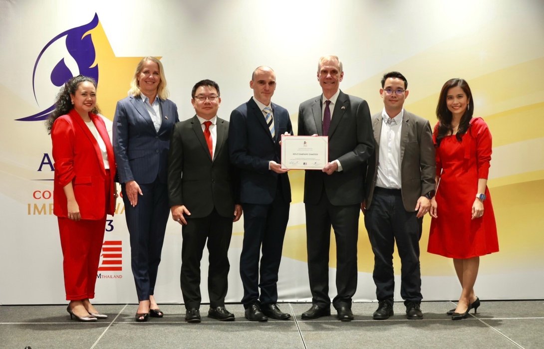 เอไอเอ ประเทศไทย รับรางวัลดีเด่นด้านกิจการเพื่อสังคม จากสภาหอการค้าอเมริกัน (AMCHAM Corporate Social Impact Award) เป็นปีที่ 12 ติดต่อกัน