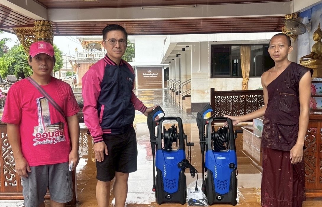 ออมสิน ช่วยไม่พัก! ส่งทีมจิตอาสาฟื้นฟูน้ำท่วมวัด - รพ. ใน จ.น่าน