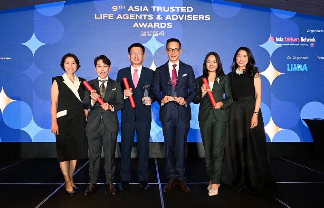 เมืองไทยประกันชีวิต ปลื้มตัวแทนคุณภาพรับรางวัลระดับเอเชีย จากเวที Asia Trusted Life Agents & Advisers Awards 2024
