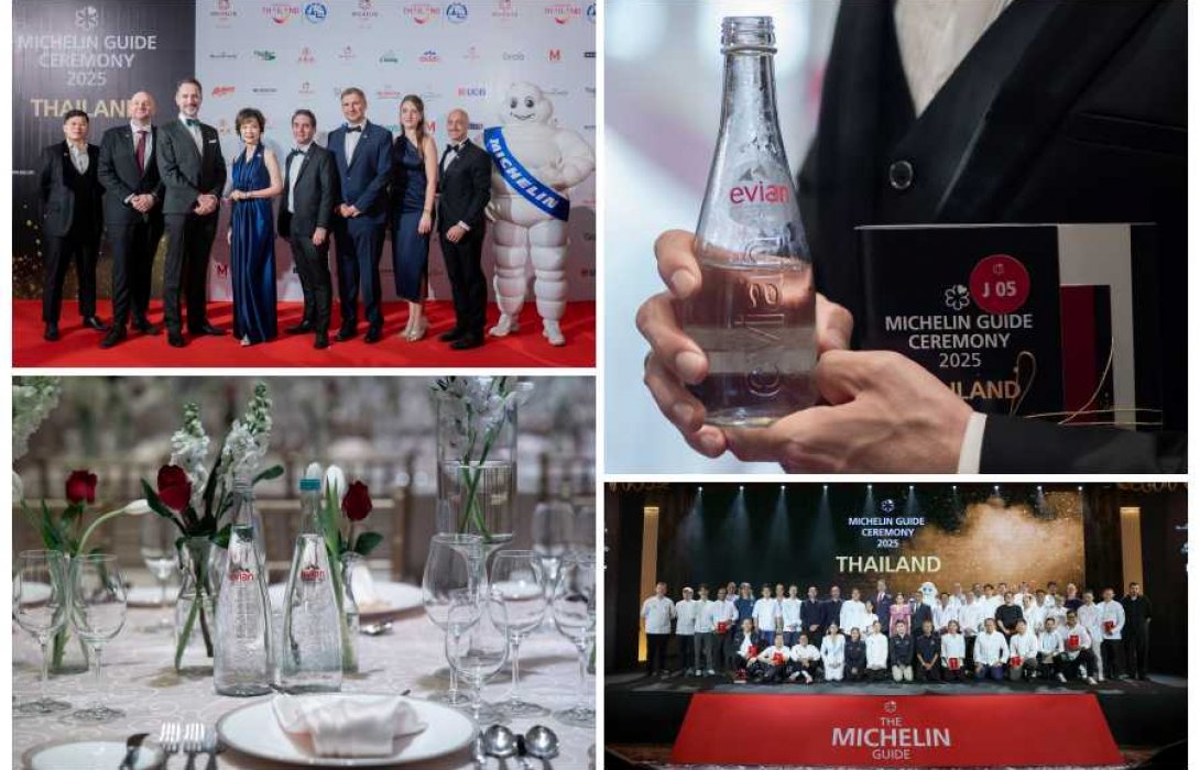 evian® ประกาศความร่วมมือระยะหลายปีกับMICHELIN Guideในประเทศไทยเพื่อเฉลิมฉลองประสบการณ์การรับประทานอาหารที่ยอดเยี่ยม