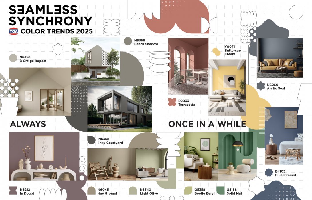 ส่องเทรนด์สีปี 2025 TOA Color Trends ค้นหาสีที่ใช่! ให้บ้านคุณ 