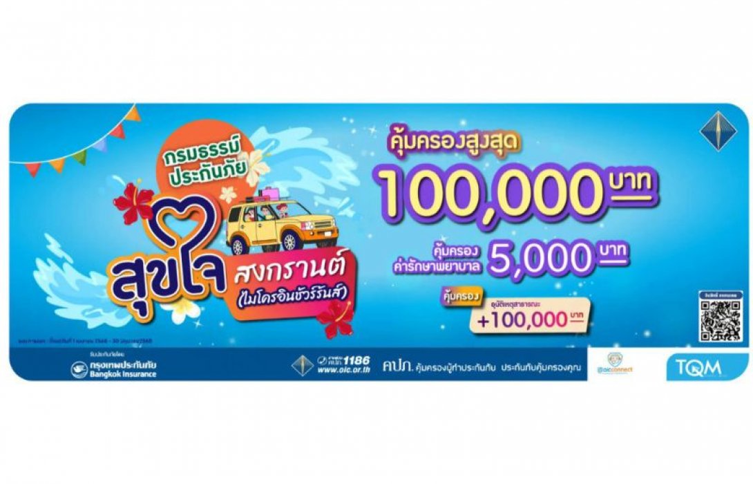 TQM ร่วมกับ BKI มอบฟรีประกันอุบัติเหตุและประกันภัยบ้าน