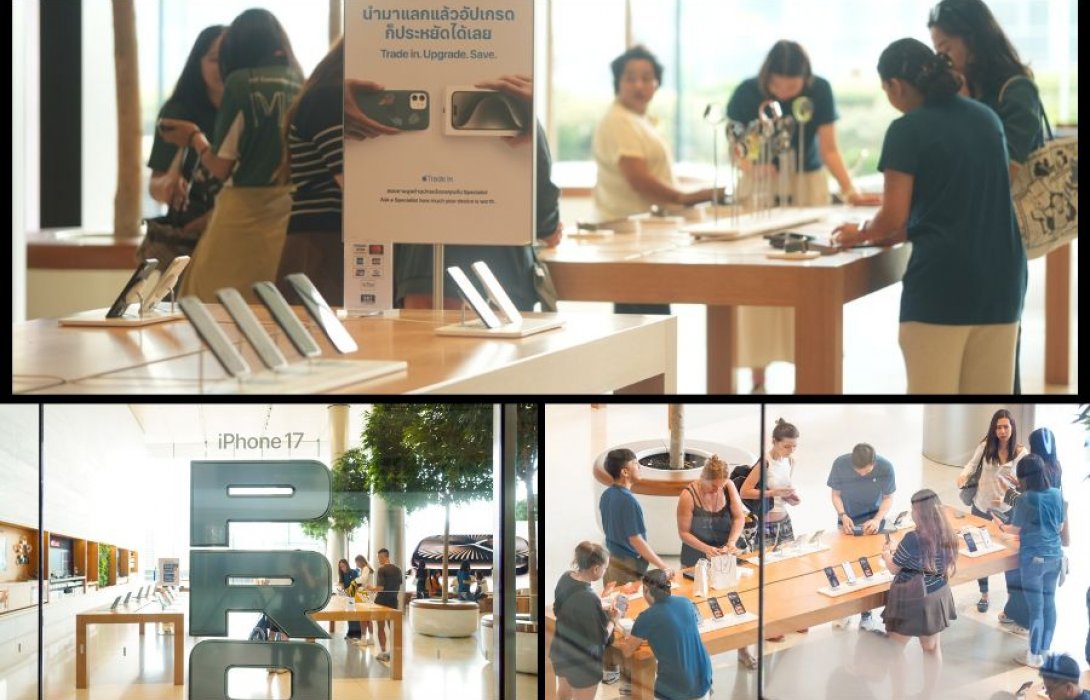 iPhone 17 ถึงมือแล้ว! ลูกค้าแห่รับเครื่องวันแรกคิวแน่น Apple Store ICONSIAM