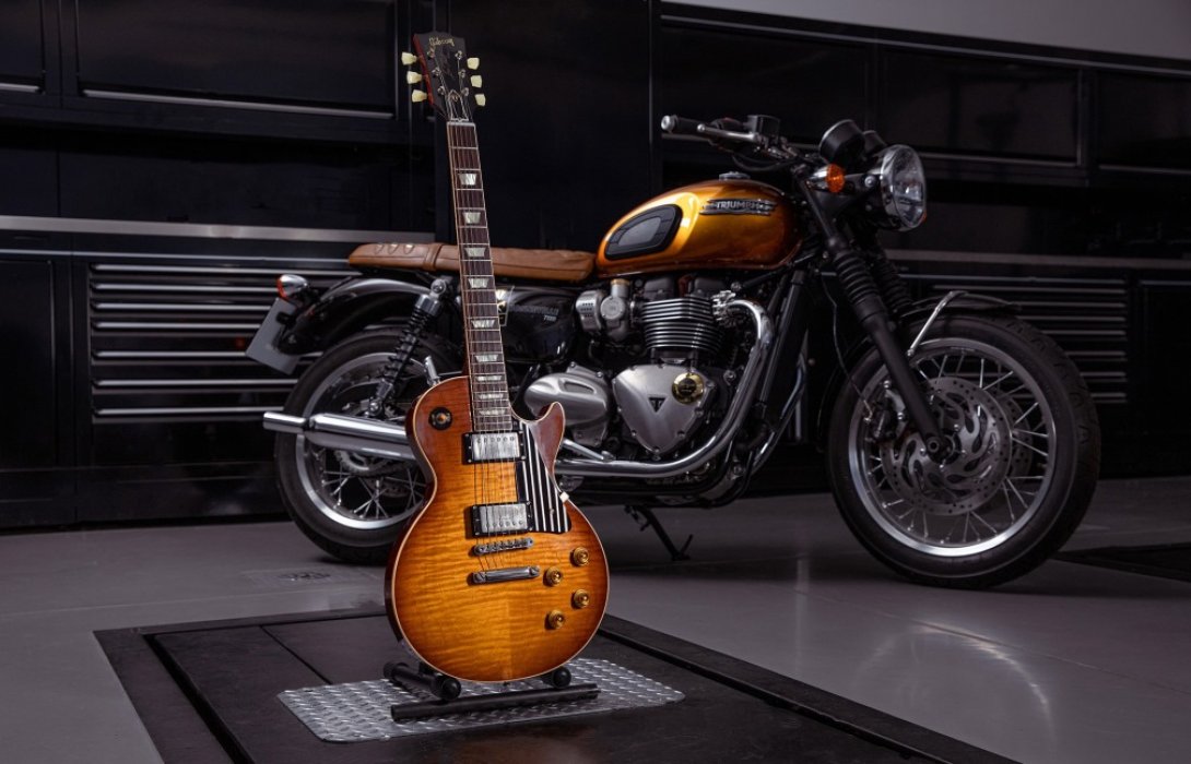 “ไทรอัมพ์ มอเตอร์ไซเคิลส์”-ผนึก“กิ๊บสัน”ร่วมกันสร้างสรรค์กีตาร์และรถจักรยานยนต์รุ่นคัสตอม
