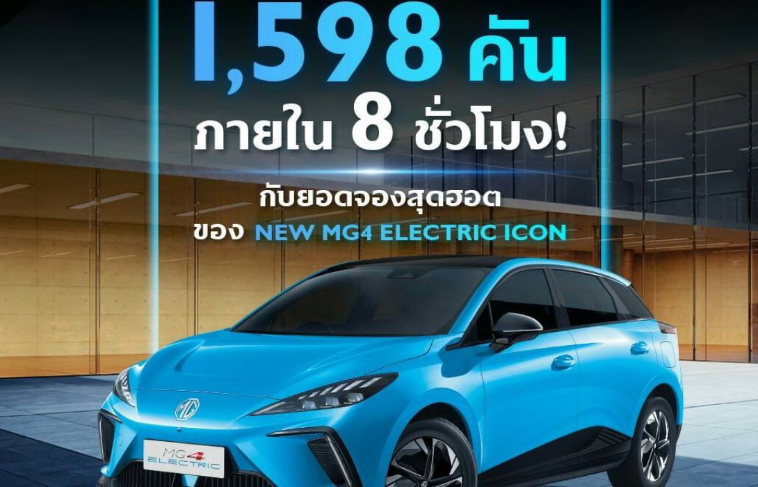 NEW MG4 ELECTRIC แรงเกินต้าน!!! กวาดยอดจอง 1,598 คัน ภายใน 8 ชั่วโมง 