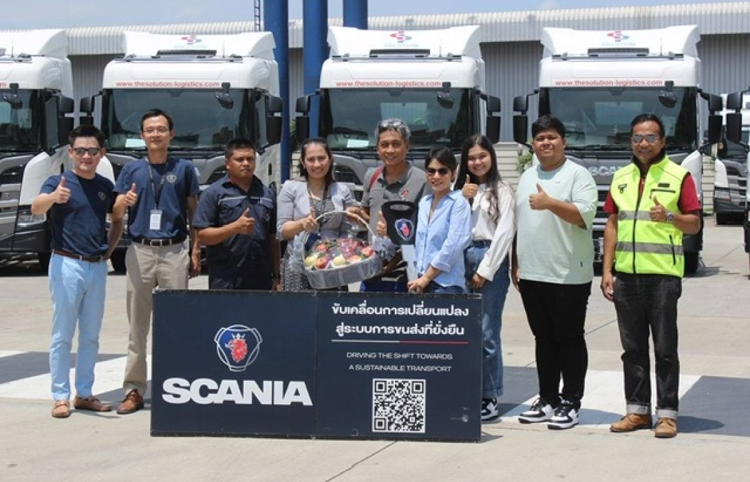 สแกนเนีย ส่งมอบรถบรรทุกรุ่นใหม่ โมเดล 2023 ต่อยอดธุรกิจขนส่งบ.เดอะโซลูชัน โลจิสติกส์