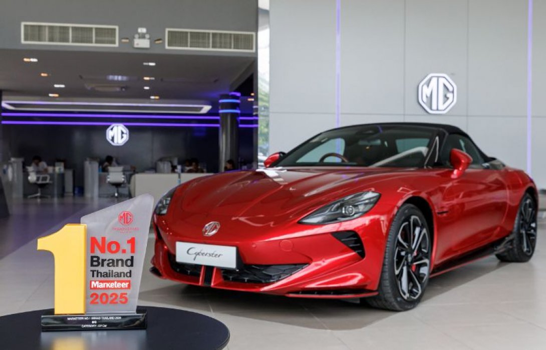 เอ็มจี คว้ารางวัลอีวีขวัญใจคนไทย Marketeer No.1 Brand Thailand 4 ปีซ้อน ยืนหยัดการเป็นยานยนต์ไฟฟ้าที่ผู้บริโภคเชื่อมั่น