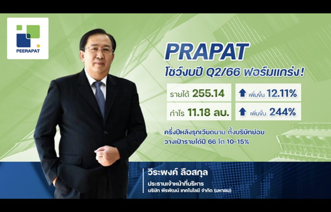 PRAPAT งบหรู Q2 กำไร 11.18 ลบ. โต 244%