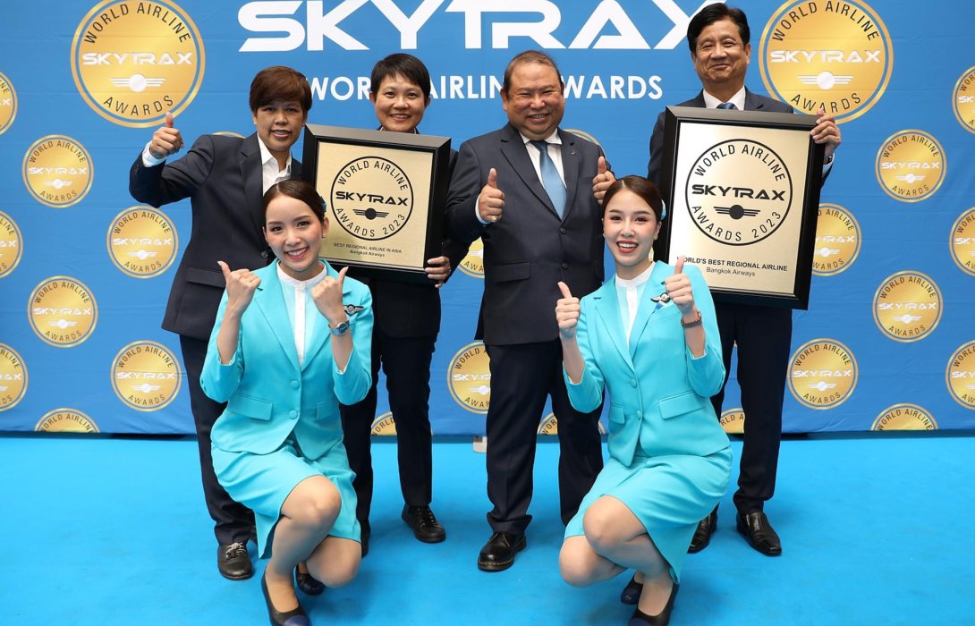 บางกอกแอร์เวย์ส ชนะใจผู้โดยสารทั่วโลกและโหวตให้เป็น ‘สายการบินระดับภูมิภาคที่ดีที่สุดในโลก’ และ ‘สายการบินระดับภูมิภาคที่ดีที่สุดในเอเชีย’ 